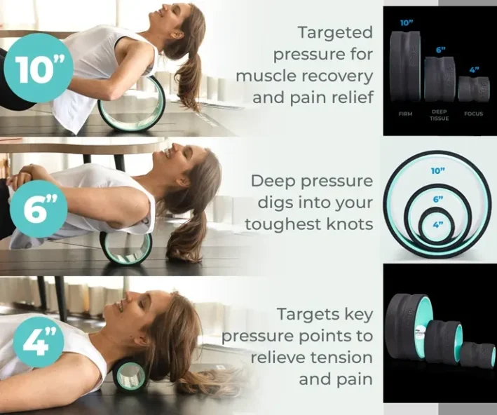 Chirp Wheel+ | back roller that stretches the muscles around your spine to relieve upper back pain, lower back pain, neck pain, and hip pain.
